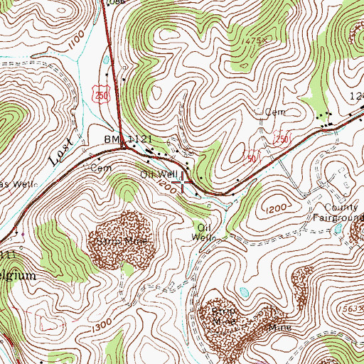Topographic Map of Pruntytown State Farm Wildlife Management Area, WV