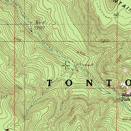 Topographic Map of Falls Campground, AZ