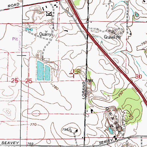 Topographic Map of Almon Underwood Prairie Nature Preserve, IL