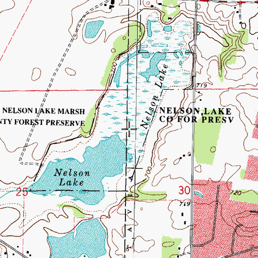 Topographic Map of Nelson Lake Marsh Nature Preserve, IL