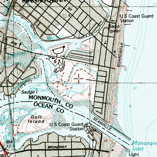 Topographic Map of Fisherman Cove Conservation Area, NJ