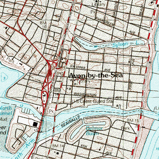 Topographic Map of Saint Elizabeth Church, NJ