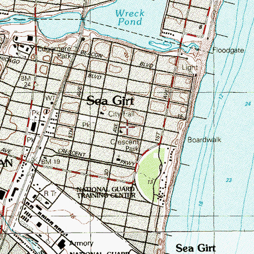 Topographic Map of Saint Uriel's Episcopal Church, NJ