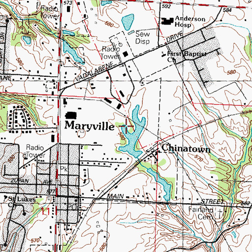 Topographic Map of Drost Park, IL