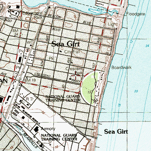 Topographic Map of Saint Mark's Roman Catholic Church, NJ