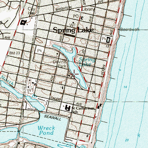 Topographic Map of Saint Catharines Church, NJ