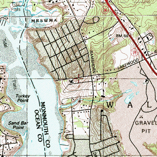 Topographic Map of Sarah Switzers Rest Camp (historical), NJ