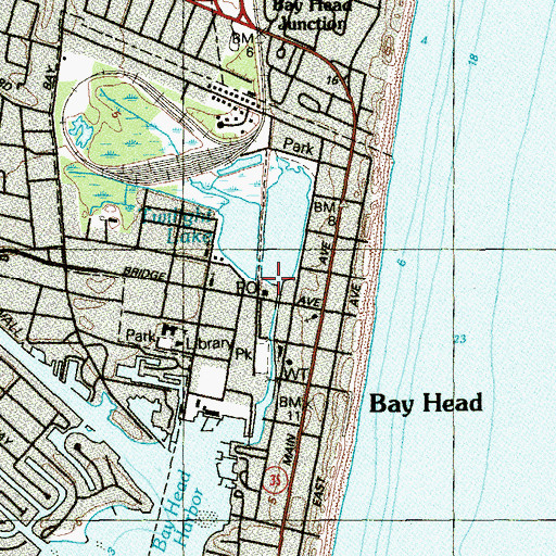Topographic Map of Bay Head Branch Post Office, NJ
