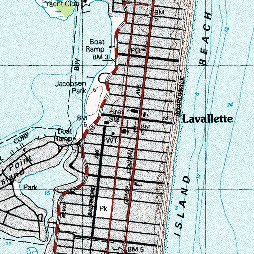 Topographic Map of Lavallette Elementary School, NJ