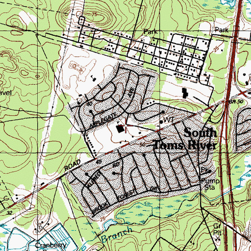 Topographic Map of South Toms River Elementary School, NJ