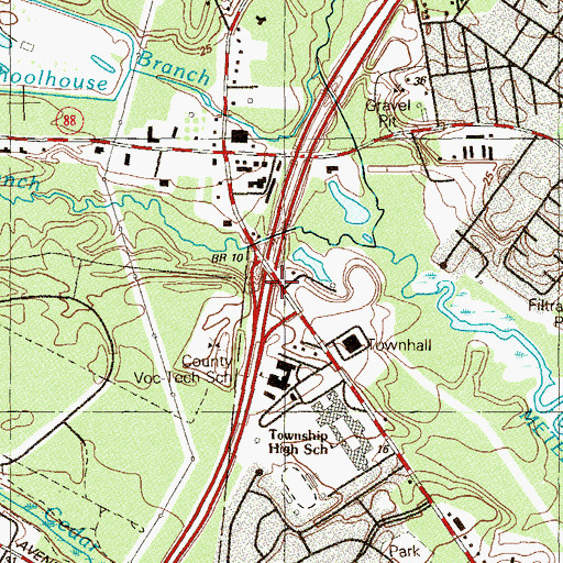 Topographic Map of Interchange 90, NJ