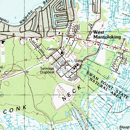 Topographic Map of Northern Water Pollution Control Facility, NJ