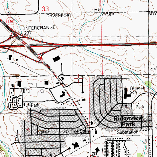 Topographic Map of Greentree Post Office (historical), IA