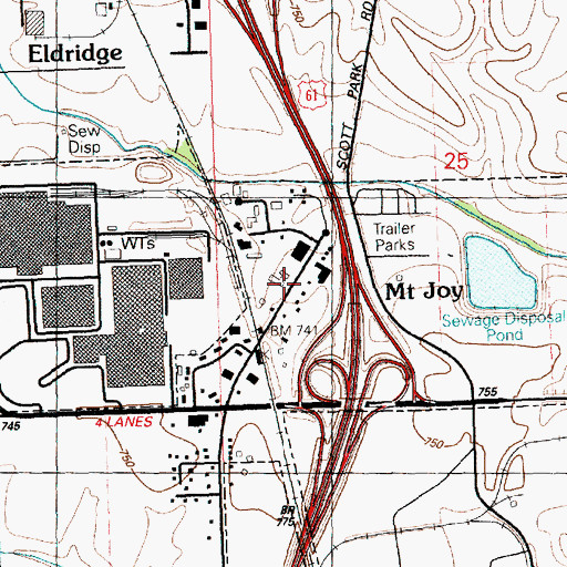 Topographic Map of Mount Joy (historical), IA