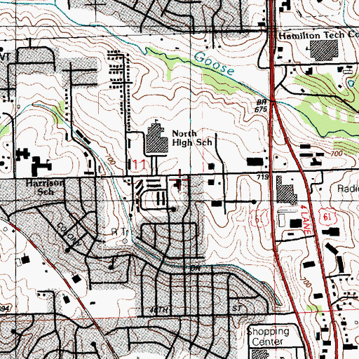 Topographic Map of Prince of Peace Lutheran Church, IA