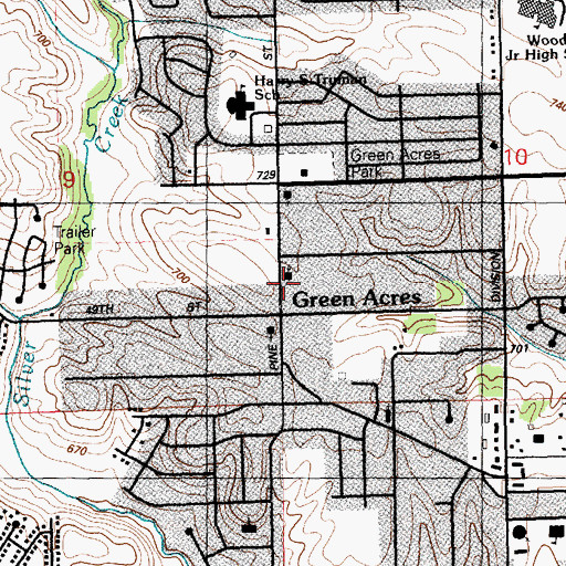 Topographic Map of Gospel Mission Temple, IA