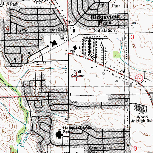Topographic Map of Red Hawk Golf Course, IA