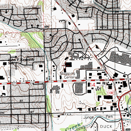 Topographic Map of Keystone Academy, IA