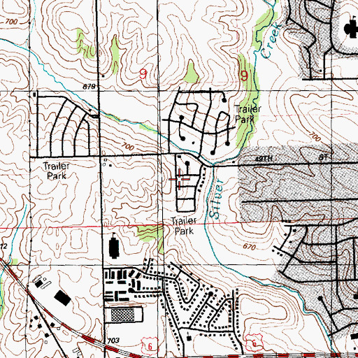 Topographic Map of Rustic Ridge Mobile Home Park, IA