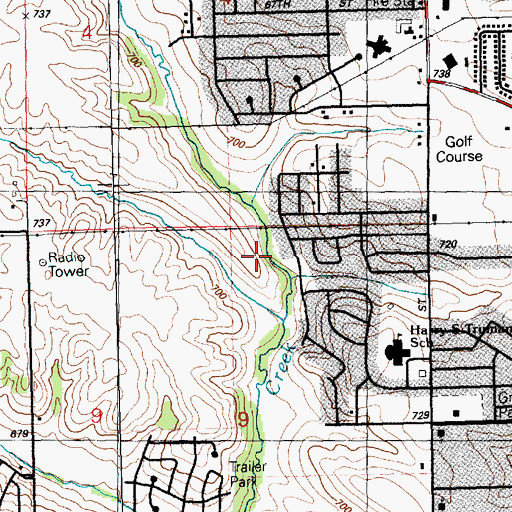 Topographic Map of Silver Creek Park, IA