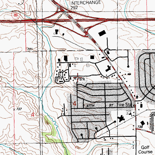 Topographic Map of Whalen Park, IA