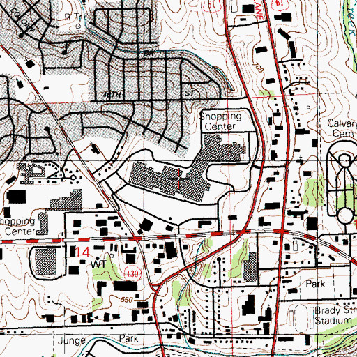 Topographic Map of Northpark Mall, IA