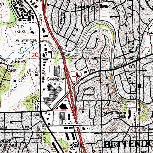 Topographic Map of Bettendorf Presbyterian Church, IA