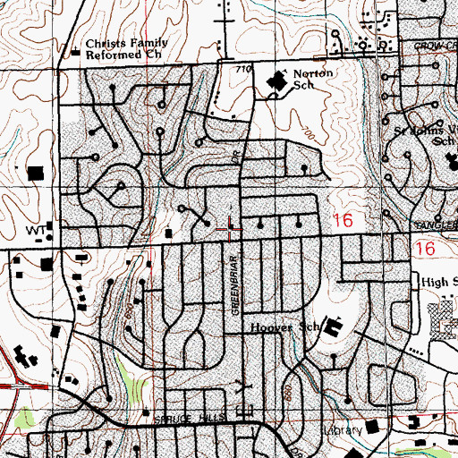 Topographic Map of Harmony Hills Baptist Church, IA
