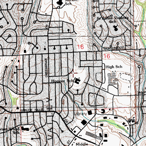 Topographic Map of Hoover Park, IA