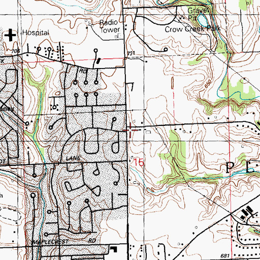 Topographic Map of Bettendorf Medical Center, IA