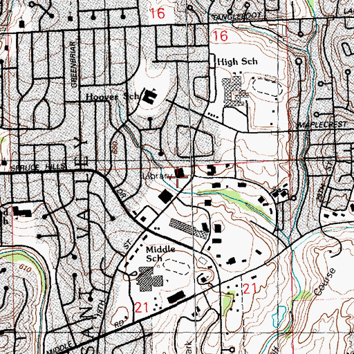 Topographic Map of Bettendorf City Library, IA