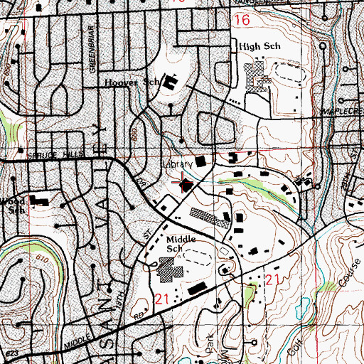 Topographic Map of Family Museum of Arts and Sciences, IA