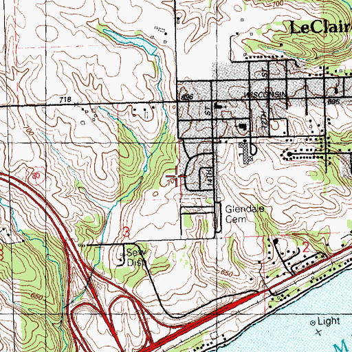 Topographic Map of Huckleberry Park, IA