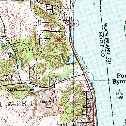 Topographic Map of Watertower Park, IA