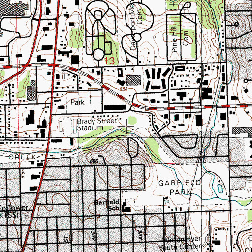 Topographic Map of Duck Creek Parkway Trail, IA