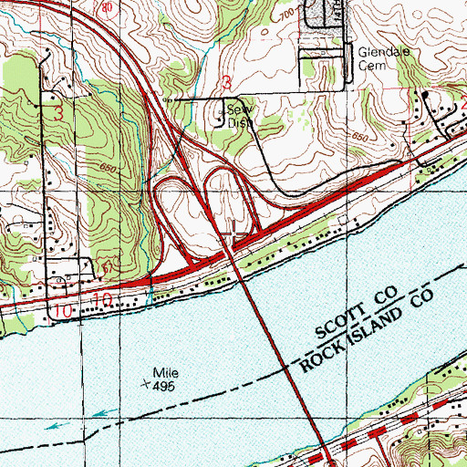 Topographic Map of Interchange 306, IA