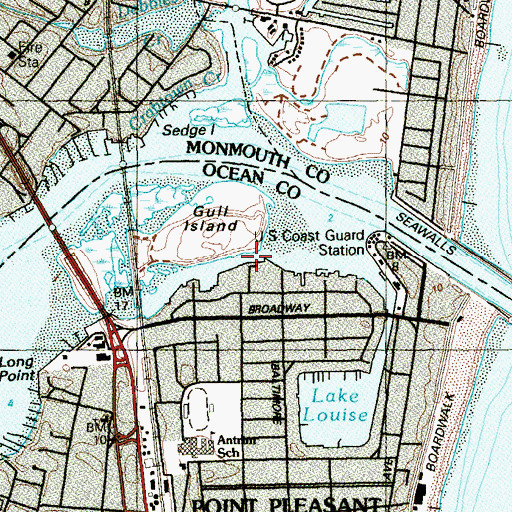 Topographic Map of Blodgett Landing, NJ