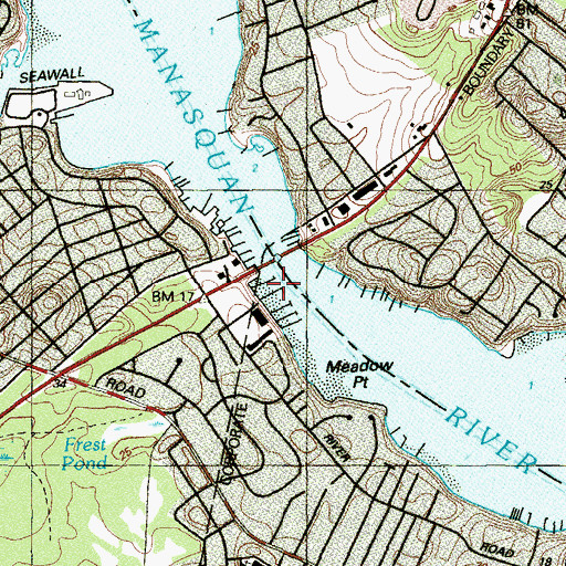 Topographic Map of Riviera Beach Yacht Club, NJ