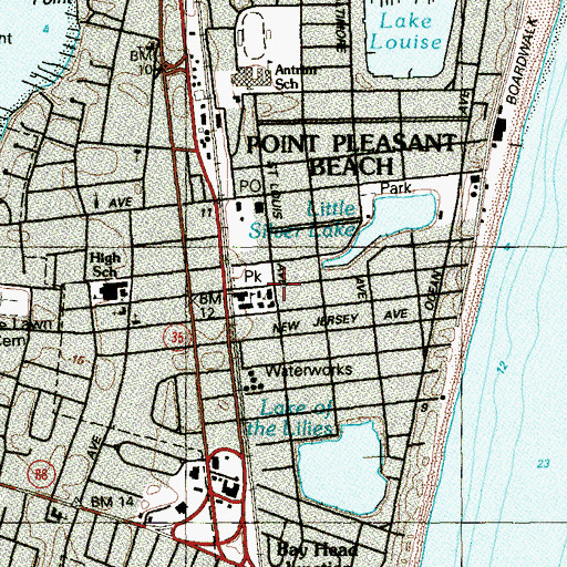 Topographic Map of Saint Peter's Church, NJ