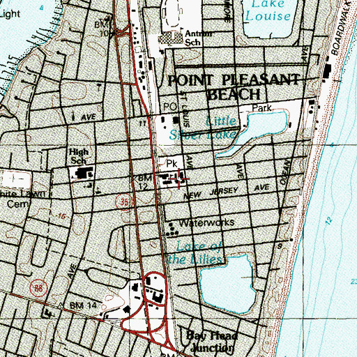 Topographic Map of Saint Peter's School, NJ