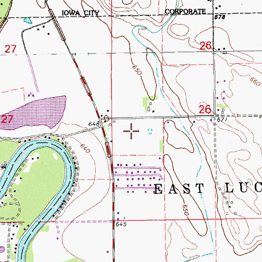 Topographic Map of Pleasant Valley Golf Course, IA