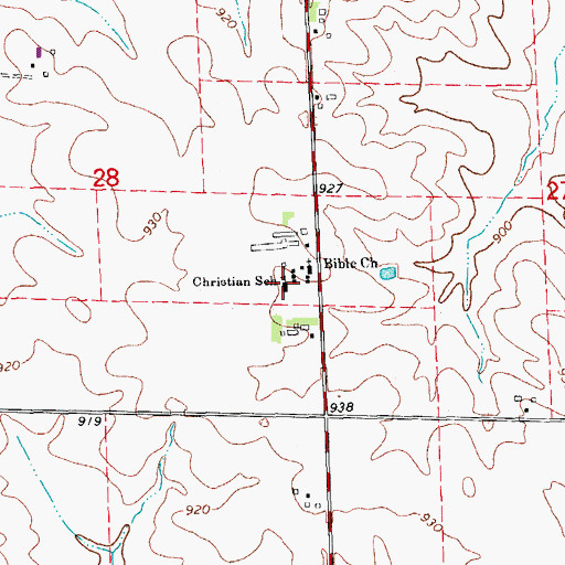 Topographic Map of Cono Christian School, IA