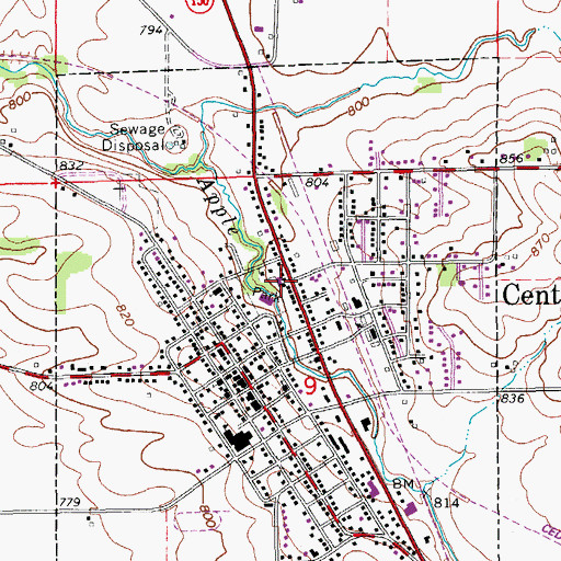 Topographic Map of Center Point Public Library, IA