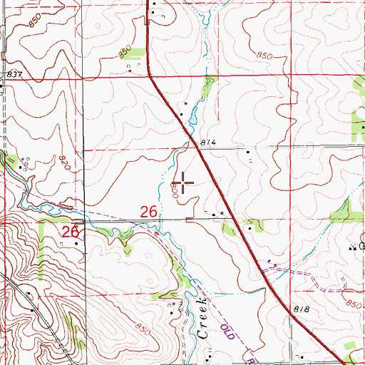 Topographic Map of Ashlock Cemetery, IA