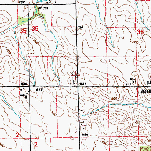 Topographic Map of Truhlar Cemetery, IA