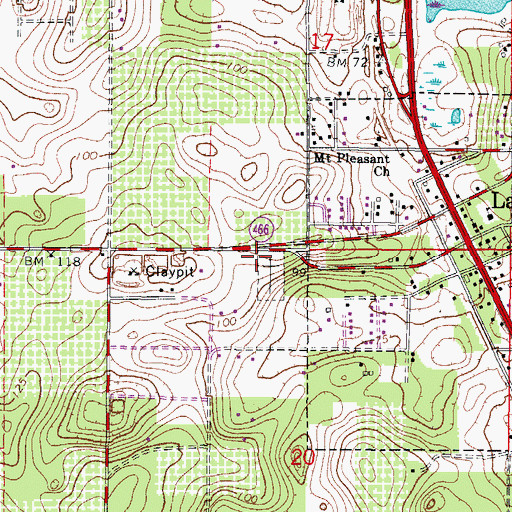 Topographic Map of First Baptist Church of Lady Lake, FL