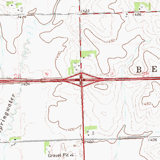 Topographic Map of Interchange 1, MN