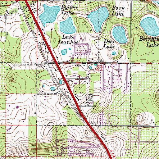 Topographic Map of Church of God of Lady Lake, FL