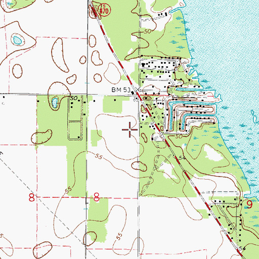 Topographic Map of First Baptist Church of Lake Panasoffkee, FL