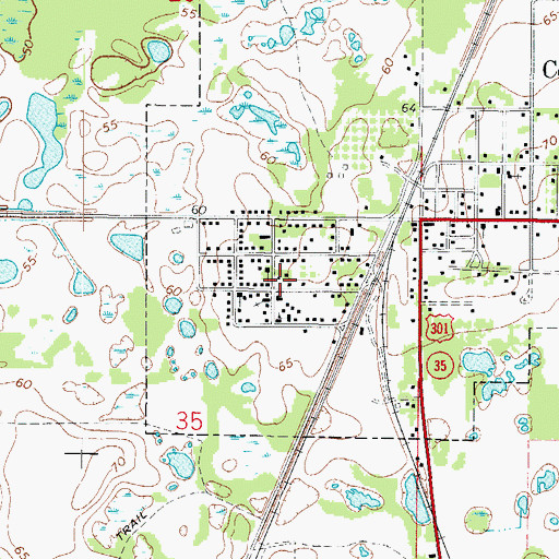Topographic Map of Mount Bethel Baptist Church, FL
